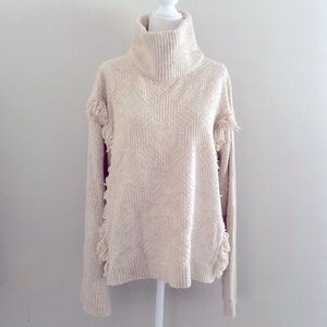 WoolRich oatmeal shaggy rug turtleneck sweater